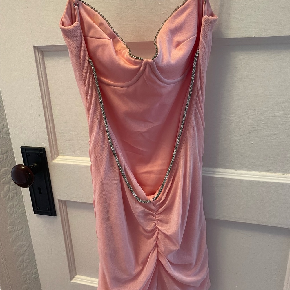 Lucy in the Sky Blush Pink Spaghetti-Strap Mini Dress - Picture 5 of 6